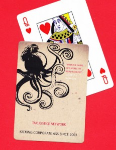 Poker cards from the London School of Financial Activism: a present to John Christensen to celebrate TJN's 10th birthday.