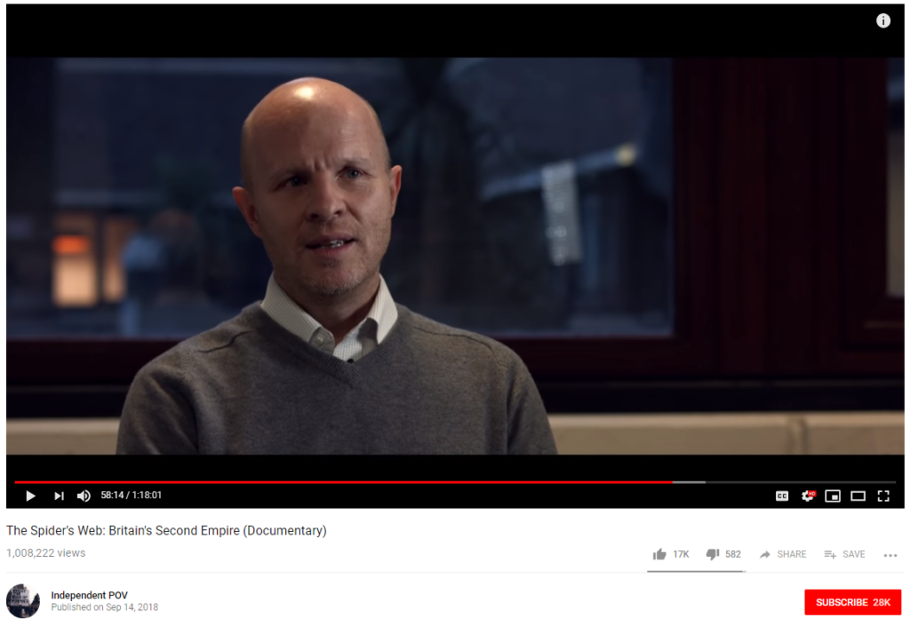 The Spider's Web documentary - 1 million views - Nick Shaxson on screen