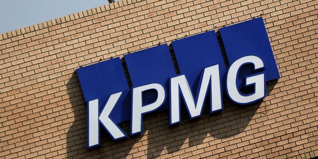 The KPMG logo is seen at the company's head offices in Parktown, Johannesburg