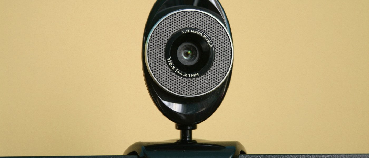 Web camera An oval shaped black web camera