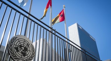 un gate flags © United Nations Photo