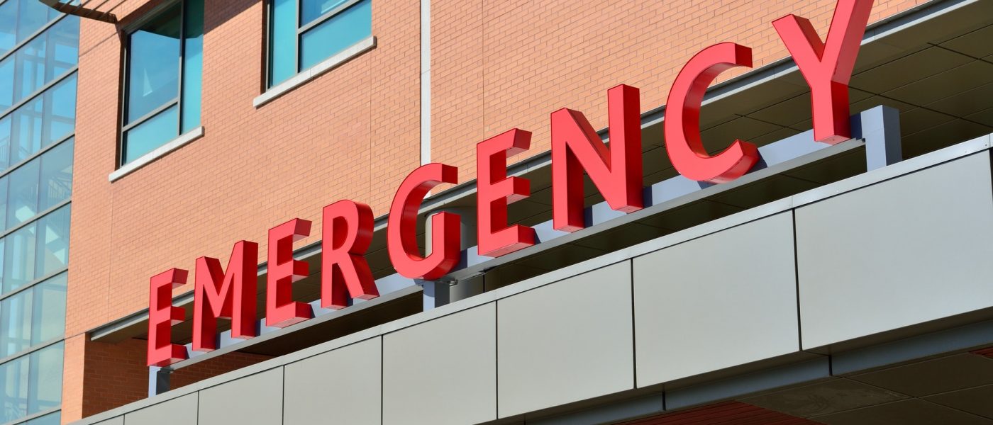Hospital emergency sign Emergency sign outside a hospital