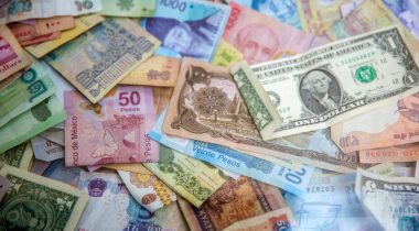 paper money in various currencies