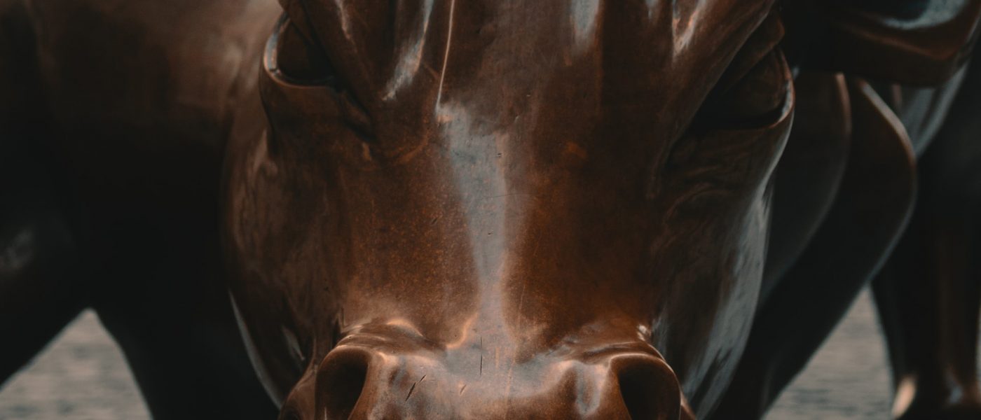 bull wall street stock market_crop Close up of Wall Street Bull statue